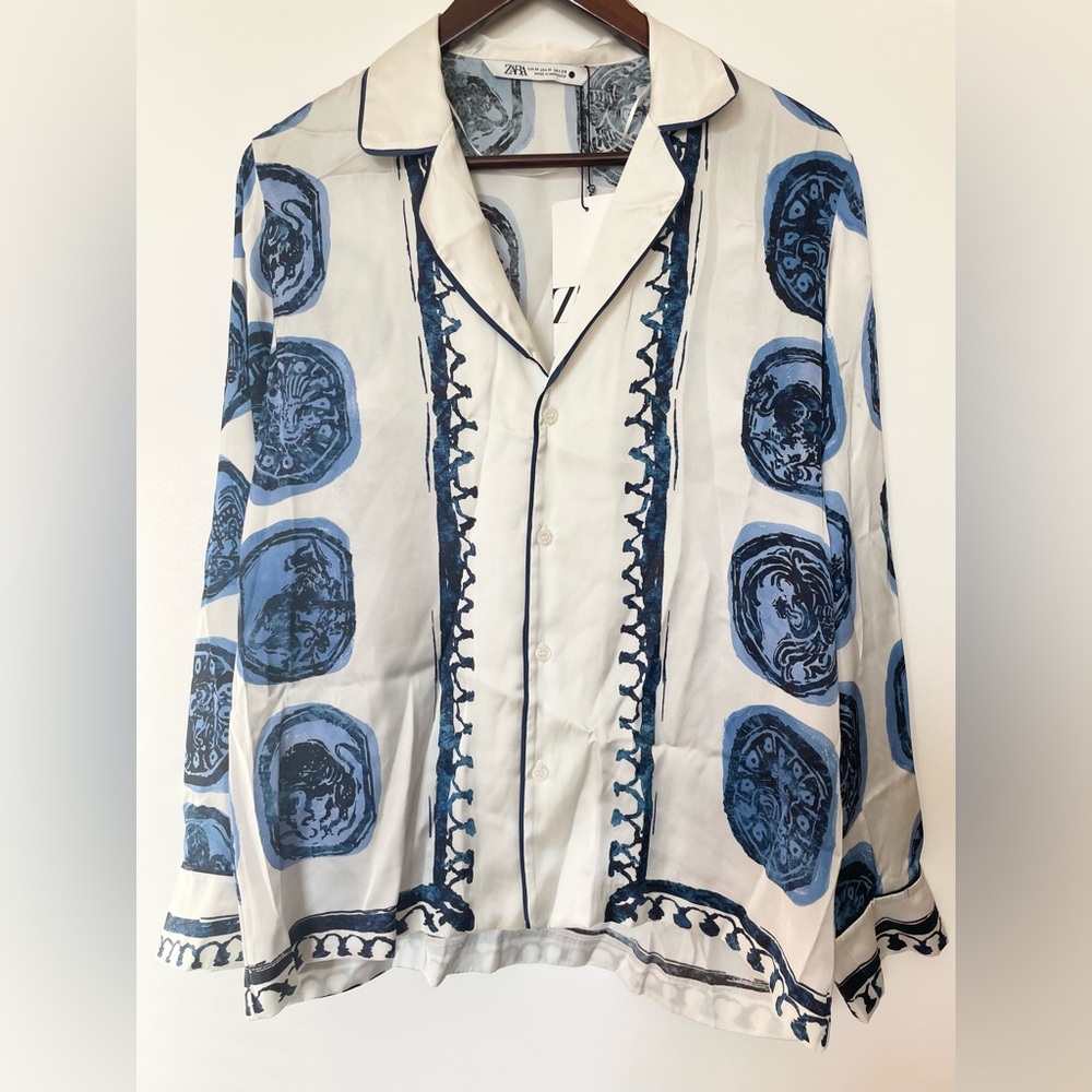 NWT ZARA SS24 PRINTED SHIRT ZW COLLECTION 2792/137 014/003 - Picture 2 of 15